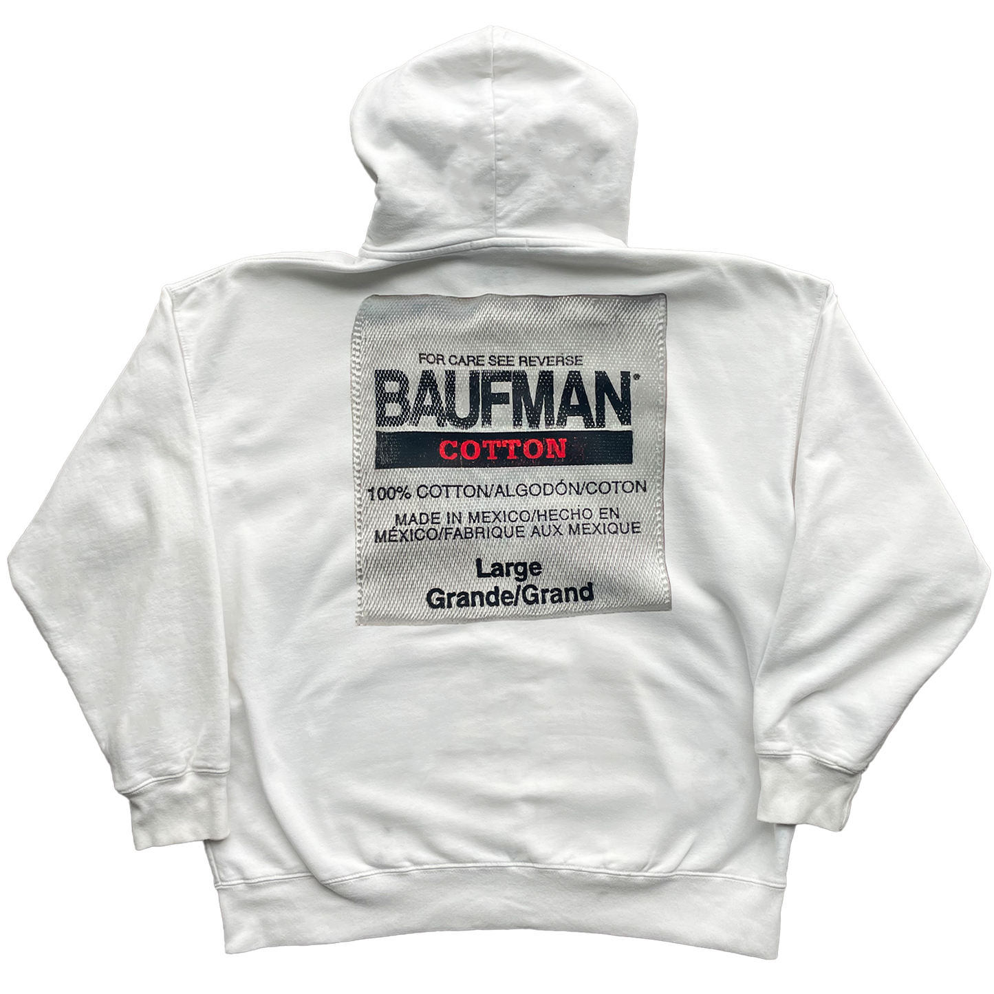 White Bäufman Tultex Zip-Up Hoodie